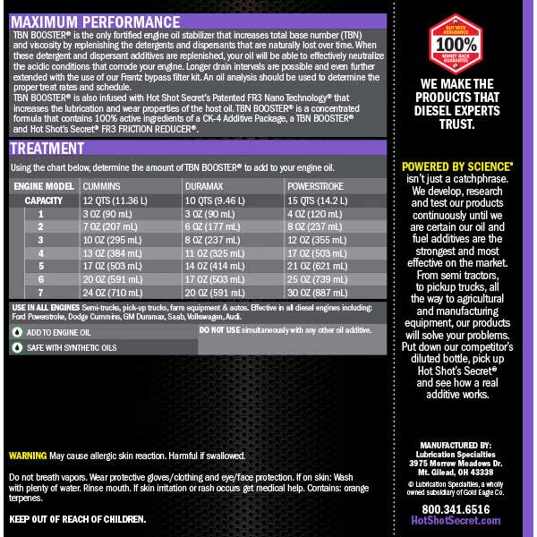 HOT SHOT'S SECRET HSSTBN32Z TBN BOOSTER FORTIFIED OIL STABILIZER